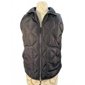 J Crew Woman's Black Quilted Puffer Vest Jacket- Sm